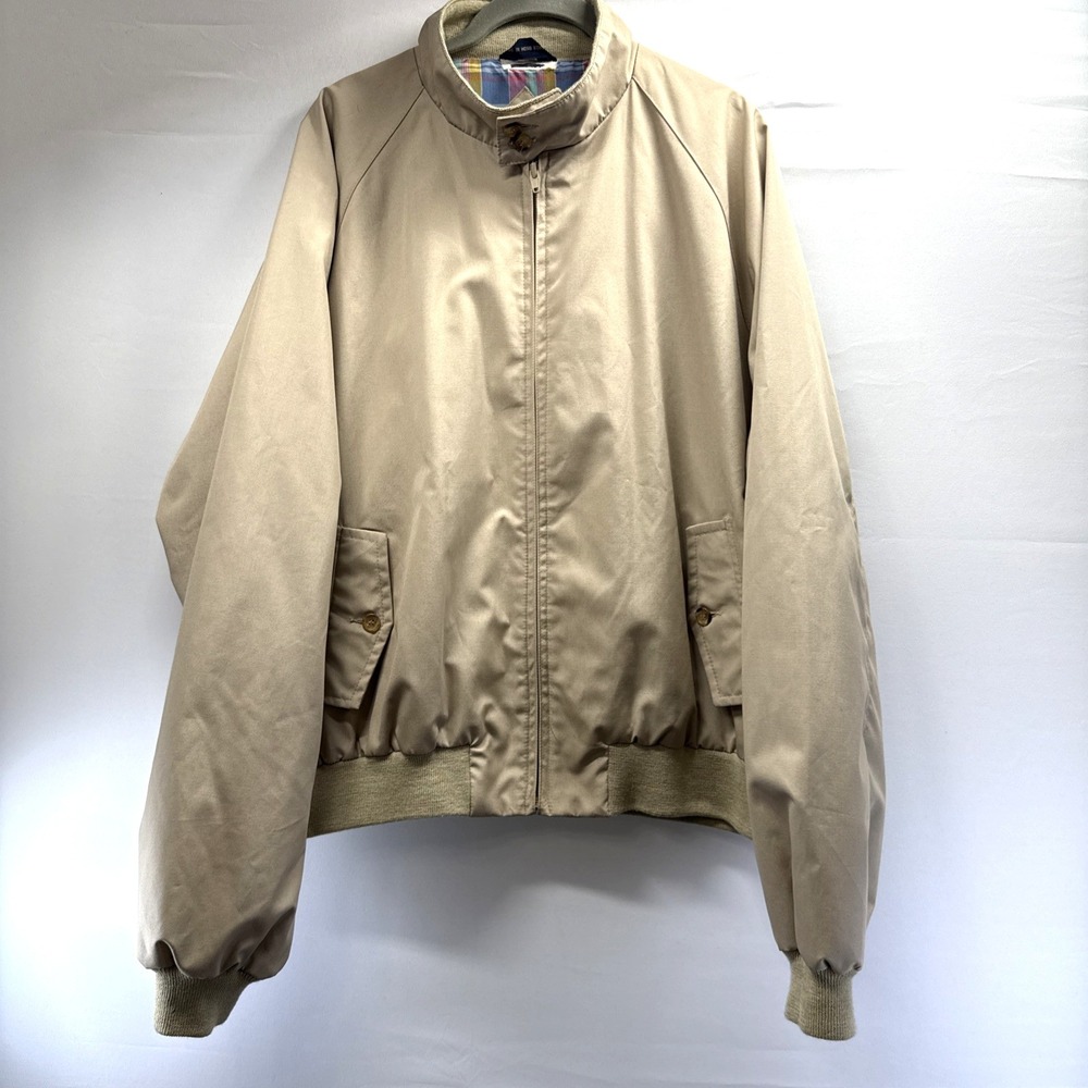 Van Heusen Jacket Men's XL Brown Bomber‎ Full Zip Lined Pockets Casual Zip Front